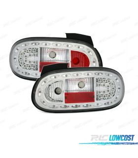 FAROLINS TRASEIROS MAZDA MX 5 98-05 LED FUNDO CROMADOS