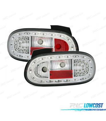 FAROLINS TRASEIROS MAZDA MX 5 98-05 LED FUNDO CROMADOS