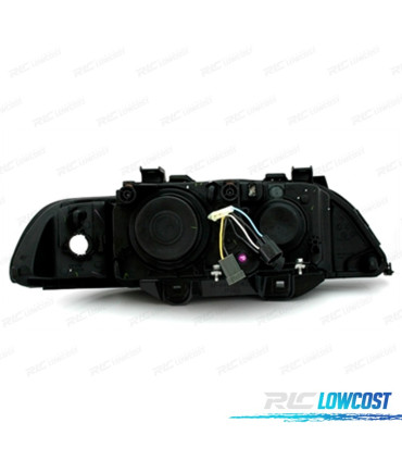 FARÓIS BMW E39 95-00 ANGEL EYES FUNDO PRETO