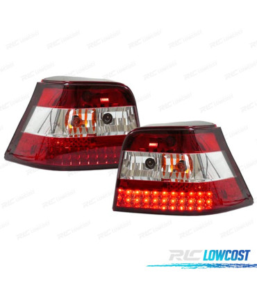FAROLINS TRASEIROS LED GOLF 4 MK IV 97-03 VERMELHO BRANCO