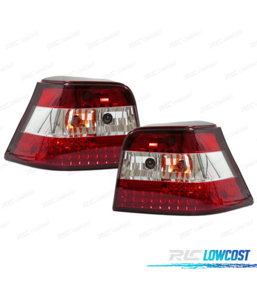 FAROLINS VOLKSWAGEN VW GOLF 4 97-03 LED + HALÓGENO VERMELHO CROMADO