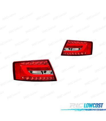 FAROLINS TRASEIROS LED PARA AUDI A6 04-08 VERMELHO BRANCO