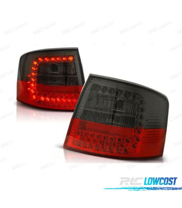 FAROLINS TRASEIROS LED AUDI A6 4B AVANT 97-04 LED VERMELHO PRETO