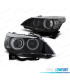 FARÓIS XENON D2S ANGEL EYES CCFL BMW E60 E61 03-04 FUNDO PRETO