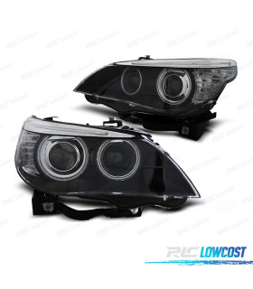 FARÓIS XENON D2S ANGEL EYES CCFL BMW E60 E61 03-04 FUNDO PRETO