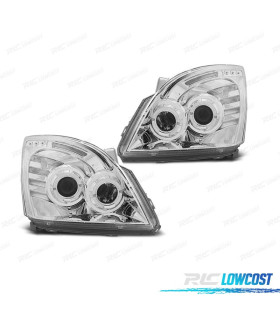 FAROIS FRONTAIS TOYOTA LAND CRUISER FJ120 03-09 ANGEL EYES FUNDO CROMADO