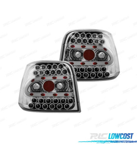 FAROLINS TRASEIROS LED GOLF 4 MK IV 97-03 FUNDO CROMADO