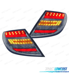 FAROLINS TRASEIROS PARA MERCEDES CLASSE C W204 07-11 LIGHT BAR DESIGN VERMELHO CROMADO