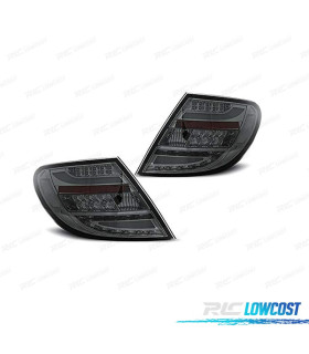 FAROLINS TRASEIROS PARA MERCEDES CLASSE C W204 SEDAN 07-11 LED BAR CINZA FUMADO