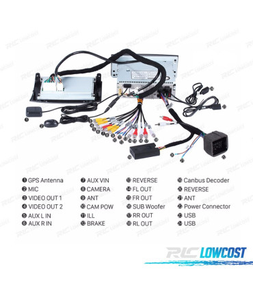 AUTO RÁDIO GPS 7" ANDROID 11 PARA PEUGEOT 407 04 – 10
