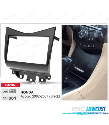 MOLDURA ADAPTADOR PRETO PARA RADIO 2-DIN PARA HONDA ACCORD