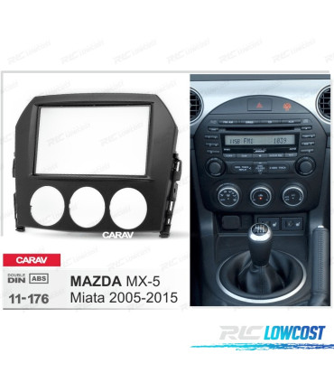 MOLDURA ADAPTADOR PRETO PARA RADIO 2-DIN PARA MAZDA MX-5 MIATA