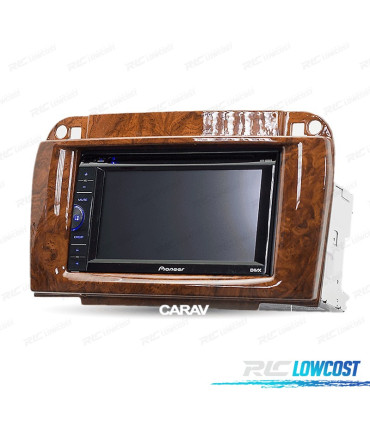 MOLDURA ADAPTADOR MADERA ALTO BRILHO PARA RADIO 2-DIN PARA MERCEDES CLASE-CL CLASE-S