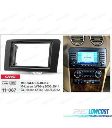 MOLDURA ADAPTADOR PRETO PARA RADIO 2-DIN PARA MERCEDES CLASE-M CLASE-GL