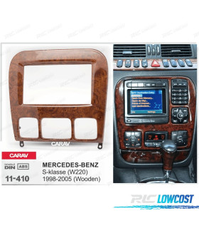 MOLDURA ADAPTADOR MADEIRA ALTO BRILHO PARA RADIO 2-DIN MERCEDES CLASE-S W220