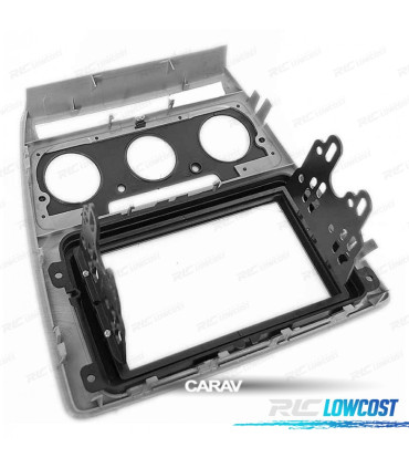 MOLDURA ADAPTADOR CINZENTA PARA RADIO 2-DIN PARA SKODA OCTAVIA 08-13 CON AIRE ACONDICIONADO MANUAL
