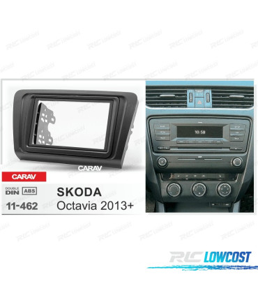 MOLDURA ADAPTADOR PRETO PARA RADIO 2-DIN PARA SKODA OCTAVIA 13+
