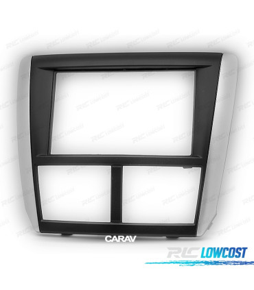 MOLDURA ADAPTADOR PRETO CINZENTA RADIO 2-DIN PARA SUBARU FORESTER 08-12 IMPREZA 07-12