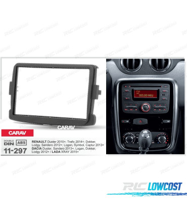 MOLDURA ADAPTADOR PRETO PARA RADIO 2-DIN PARA RENAULT DACIA DUSTER LOGAN CAPTUR SYMBOL DOKKER LODGY SANDERO TRAFIC
