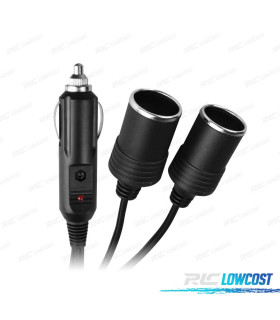 CARREGADOR DE ISQUEIRO 12V COM 2 ENTRADAS E CABO 28CM
