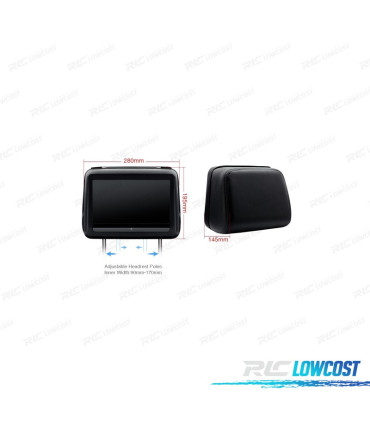 ENCOSTOS DE CABEÇA COM DVD E HDMI LCD 10,1 1080P TACTIL