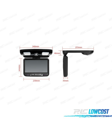 ECRA DE TEJADILHO TECTO XTRONS DE 9" COM DVD E JOGOS