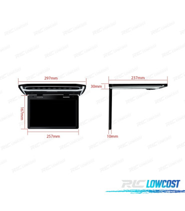 ECRA DE TECTO DE 10,1" HD COM HDMI 1080P USB SD Y LUZ