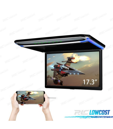 ECRÃ DE TETO DE 17,3" ULTRA FINO COM HDMI LUZ LED 1080P USB E SD