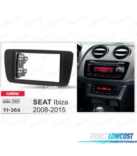 MOLDURA ADAPTADOR PRETO PARA RADIO 2-DIN PARA SEAT IBIZA 08-15
