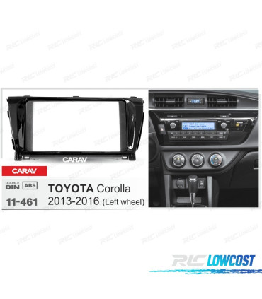 MOLDURA ADAPTADOR PRETO BRILHO PARA RADIO 2-DIN PARA TOYOTA COROLLA 13-16