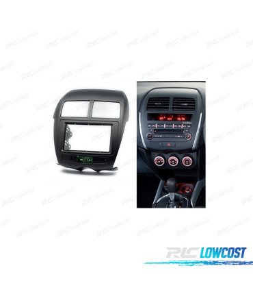 MOLDURA ADAPTADOR PRETO COM PCB PARA RADIO 2-DIN PARA CITROEN C4 MITSUBISHI ASX RVR OUTLANDER SPORT PEUGEOT 4008