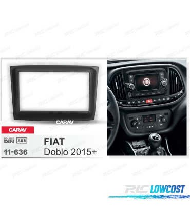 MOLDURA ADAPTADOR PRETO PARA RADIO 2-DIN PARA FIAT DOBLO 2015+