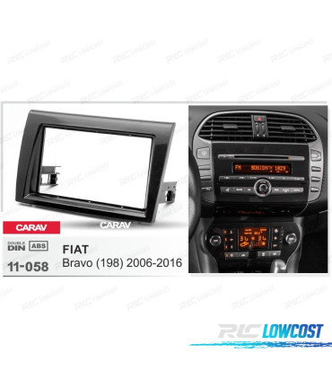 MOLDURA ADAPTADOR PRETO PARA RADIO 2-DIN PARA FIAT BRAVO