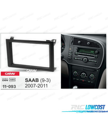 MOLDURA ADAPTADOR PRETA PARA RADIO 2-DIN PARA SAAB 9-3