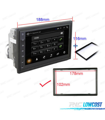 AUTO RADIO 2DIN 9" TÁCTIL ANDROID 13 GPS BLUETOOTH USB SD