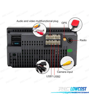 AUTO RADIO 2DIN 9" TÁCTIL ANDROID 13 GPS BLUETOOTH USB SD