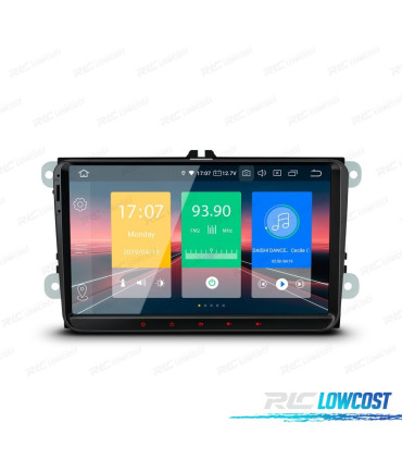 AUTO RADIO 2DIN GPS ANDROID 12 LCD TÁCTIL 9" VOLKSWAGEN VW PARA SEAT Y SKODA