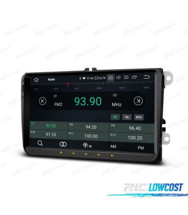 AUTO RADIO 2DIN GPS ANDROID 12 LCD TÁCTIL 9" VOLKSWAGEN VW PARA SEAT Y SKODA