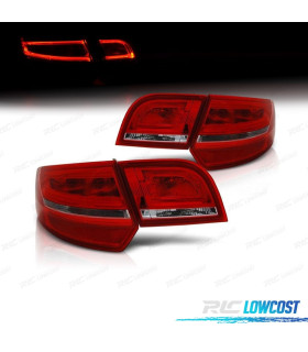 FAROLINS TRASEIROS LED LIGHT BAR PARA AUDI A3 SPORTBACK VERMELHO BRANCO