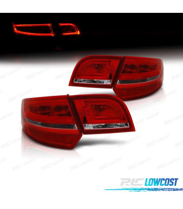 FAROLINS TRASEIROS LED LIGHT BAR PARA AUDI A3 SPORTBACK VERMELHO BRANCO