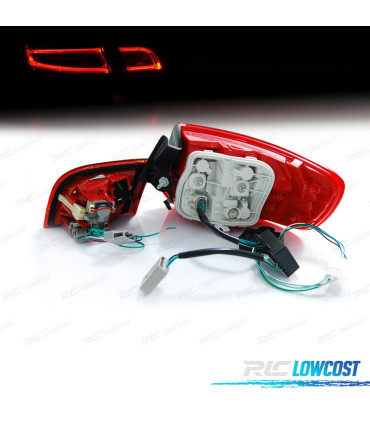FAROLINS TRASEIROS LED LIGHT BAR PARA AUDI A3 SPORTBACK VERMELHO BRANCO