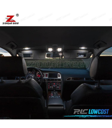 KIT COMPLETO DE 20 LÂMPADAS LED INTERIOR PARA AUDI A6 S6 RS6 C6 AVANT 2005-2011