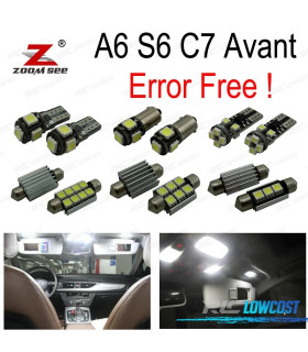 KIT COMPLETO DE 19 LÂMPADAS LED INTERIOR PARA AUDI A6 S6 RS6 C7 AVANT WAGON 2012 +