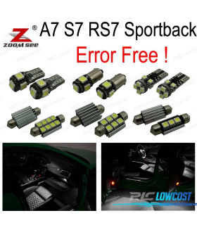 KIT COMPLETO DE 18 LÂMPADAS LED INTERIOR PARA AUDI A7 S7 RS7 SPORTBACK 2012 +