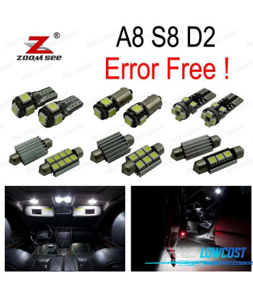 KIT COMPLETO DE 29 LÂMPADAS LED INTERIOR PARA 1997-2002 PARA AUDI A8 S8 D2