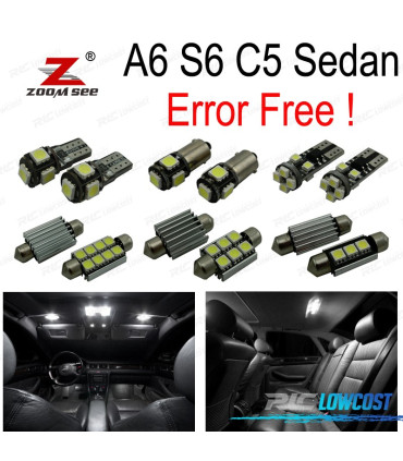 KIT COMPLETO DE 24 LÂMPADAS LED INTERIOR PARA AUDI A6 S6 C5 SEDAN 1998-2004