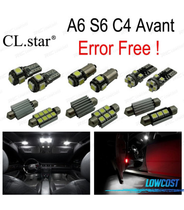 KIT COMPLETO DE 19 LÂMPADAS LED INTERIOR PARA AUDI A6 S6 C4 AVANT WAGON 1994-1997
