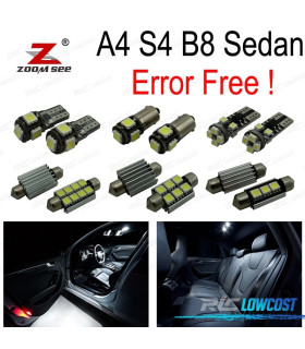 KIT COMPLETO DE 19 LÂMPADAS LED INTERIOR PARA AUDI A4 B8 8K2 S4 SEDÂN 09-15