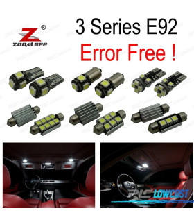Kit completo de 21 lâmpadas LED interior PARA BMW Serie 3 E92 Coupe M GTS 316i 318i 320d 320d xDrive 320i 320xd 323i 2006-2013