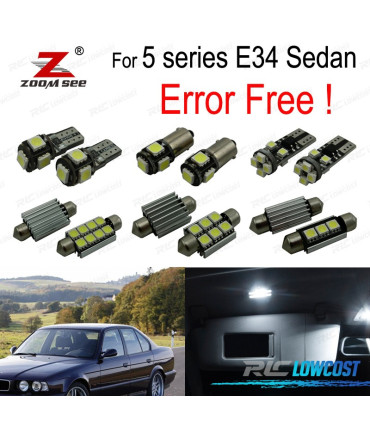 KIT COMPLETO DE 19 LÂMPADAS LED INTERIOR BMW 5 SERIE E34 SALOON 518I 520I 524TD 525I 525IX 525TD 530I 535I 540I M5 1988-19